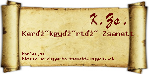 Kerékgyártó Zsanett névjegykártya