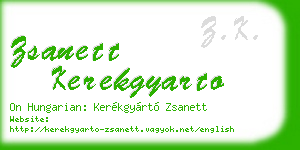 zsanett kerekgyarto business card