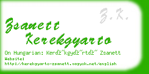 zsanett kerekgyarto business card